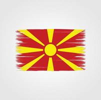 Flagge von Nordmazedonien mit Pinselstil vektor