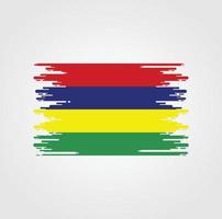 mauritius-flagge mit aquarellbürstenstildesign vektor