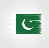 flagga av pakistan med borste stil vektor