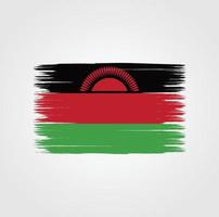Malawis flagga med borste stil vektor