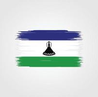 lesotho-flagge mit pinselstil vektor