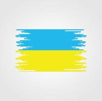 ukraine-flagge mit aquarellbürstenstildesign vektor