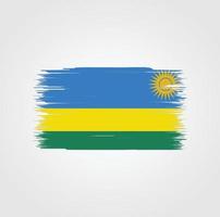 rwanda flagga med borste stil vektor