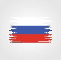 Ryssland flagga med akvarell borste stil design vektor