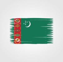 flagga turkmenistan med borste stil vektor