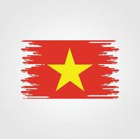 vietnam flagga med akvarell borste stil design vektor
