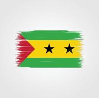 sao tome flagge mit pinselstil vektor