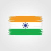 Indien flagga med borste stil vektor