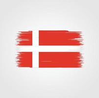 Danmarks flagga med borste stil vektor