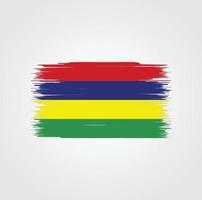 mauritius-flagge mit pinselstil vektor