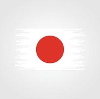 japanische flagge mit aquarellbürstenstildesign vektor