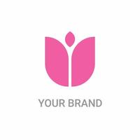 feminines rosa Logo in Form bunter Blumen, perfekt für Boutiquen, Make-up oder Schönheitsdienste vektor