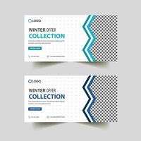 Winterangebot Sammlung Social Media Post Web Banner Design vektor