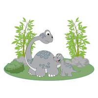 niedliche Dinosaurier-Tier-Cartoon-Illustration vektor