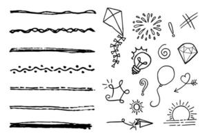 Doodle-Element-Vektor-Set, für Konzeptdesign. vektor