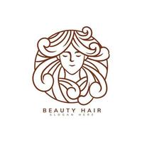 Beauty-Haar-Logo-Template-Design vektor