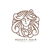 skönhet hår logotyp mall design vektor