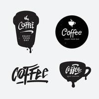 enkel kaffetypografidesign vektor