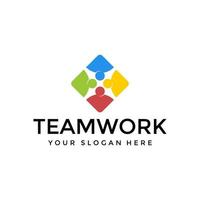 Teamwork-Logo-Design-Vorlage Premium-Download vektor