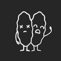 trauriges Thymusdrüsen-Emoji-Kreide-Symbol. primäres blutbildendes Organ. Autoimmunerkrankungen. isolierte vektortafelillustration vektor