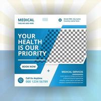 medicinsk sjukvårdstjänst sociala medier marknadsföring banner mall vektor
