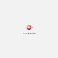 sunshine logotyp enkel cirkel sol modern vektor