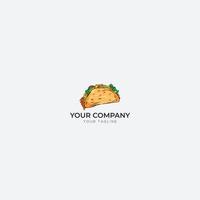taco mat restaurang logotyp mellanmål vektor