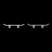 Skateboard Icon Set Farbe weiß Abbildung Flat Style simple Image vektor