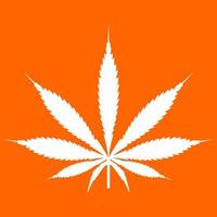 weißes Symbol für Cannabis-Marihuana-Blätter. vektor