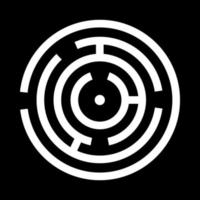 cirkel labyrint eller labyrint det är vit ikon. vektor