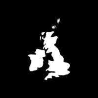 Karte des Vereinigten Königreichs weißes Farbsymbol. vektor