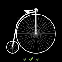 Retro-Fahrrad, es ist ein weißes Symbol. vektor