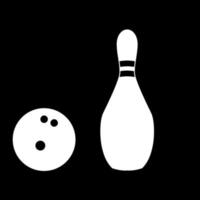Pin und Bowlingkugel weißes Farbsymbol. vektor
