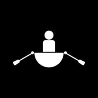 Mann in einem Boot ist das Symbol. vektor