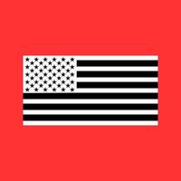 amerikanska flaggan vit färgikon. vektor