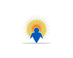 Design der Menschen-Sonne-Logo-Vorlage vektor