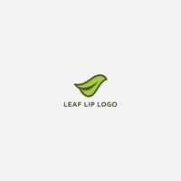 Lippenblatt einfaches natürliches Logo vektor