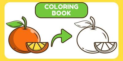 kawaii orange handgezeichnetes Cartoon-Doodle-Malbuch für Kinder vektor