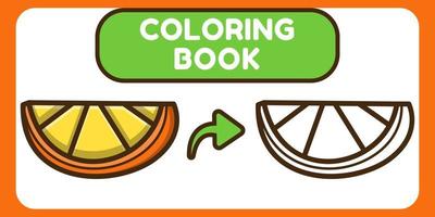 söt orange handritad tecknad doodle målarbok för barn vektor