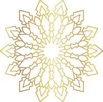 goldenes Mandala-Design, königlicher Look und Designkunst, Vintage, traditionell vektor