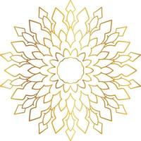 goldenes Mandala-Design, königlicher Look und Designkunst, Vintage, traditionell vektor