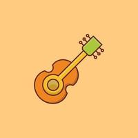 Gitarren-Vektor-Illustration auf einem Hintergrund. Premium-Qualitätssymbole. Vektorlinie flaches Farbsymbol für Konzept und Grafikdesign. vektor