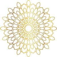 goldenes Mandala-Design, königlicher Look und Designkunst, Vintage, traditionell vektor