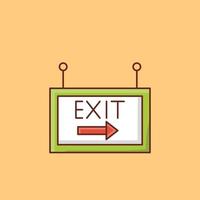 Exit-Board-Vektor-Illustration auf einem Hintergrund. Premium-Qualitätssymbole. Vektorlinie flaches Farbsymbol für Konzept und Grafikdesign. vektor