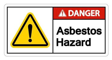 Gefahr Asbest Gefahrensymbol Zeichen auf weißem Hintergrund vektor