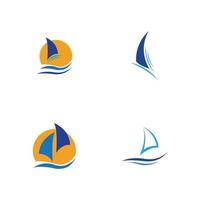 Segeln Logo Vektor Icon Konzept Illustration Designvorlage