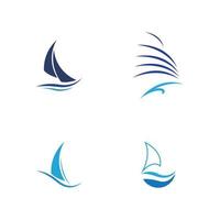 Segeln Logo Vektor Icon Konzept Illustration Designvorlage