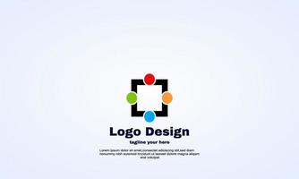 abstrakte Vektor-Community-Menschen-Logo-Design-Vorlage kreativ vektor