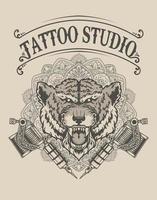Illustration Vintage-Tattoo-Studio-Logo vektor