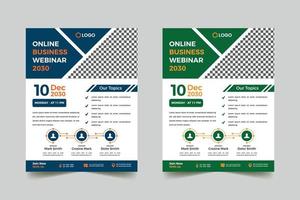 webbinar mall online konferens flygblad vektor